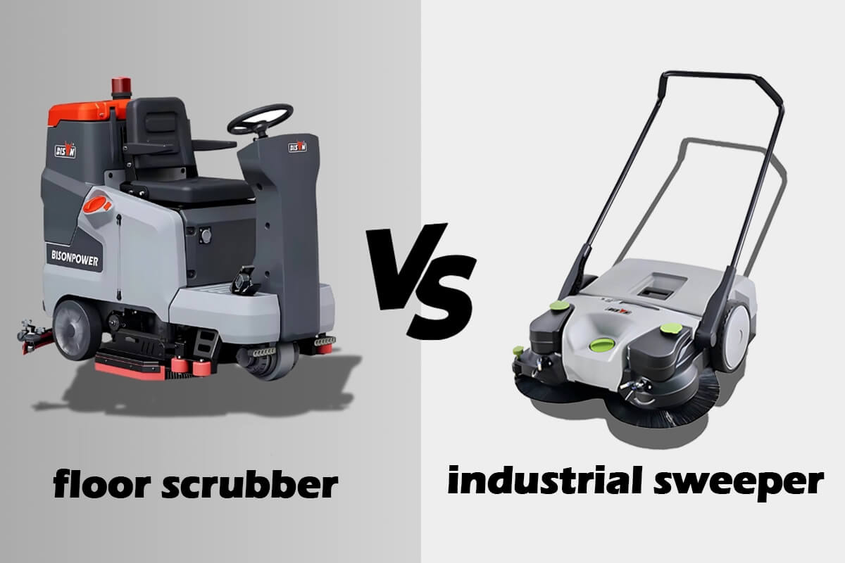 Barredora industrial vs. fregadora de suelos: ¿cuál es la diferencia?